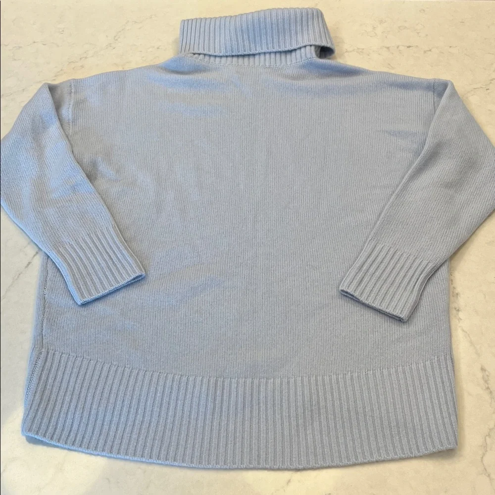 Nordstrom Cashmere‎ Soft Sky Blue Cowl Neck Sweater Size Small